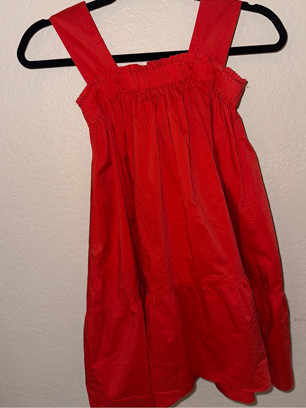 Olivaceous Bright Red Smocked-Top Mini Dress